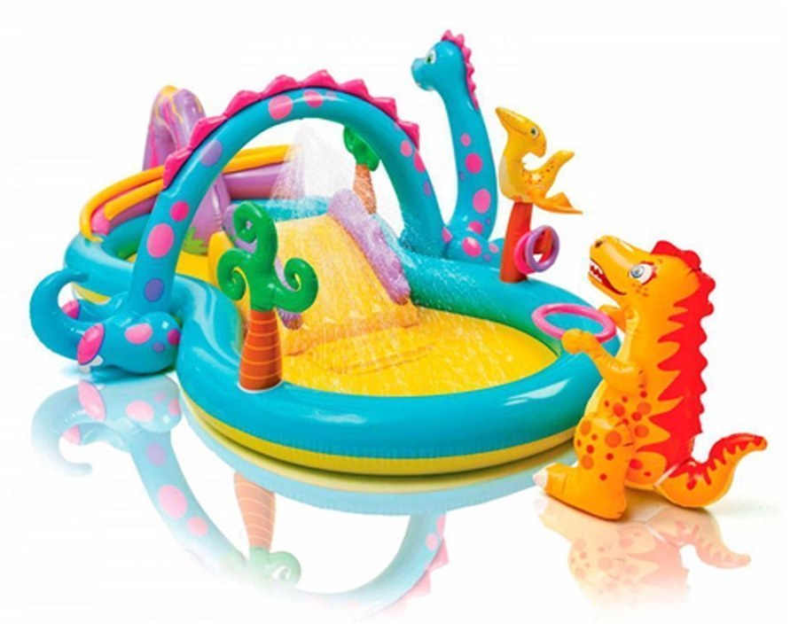 Play center inflable Intex con tobogán y aspersor