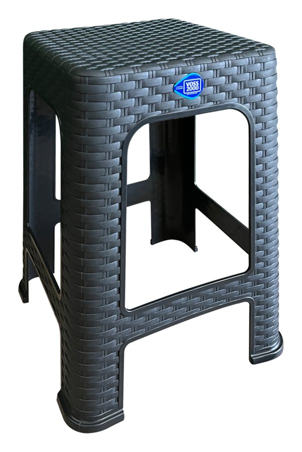 Banquito apilable Lyon VOSS2000 estilo rattan grafito